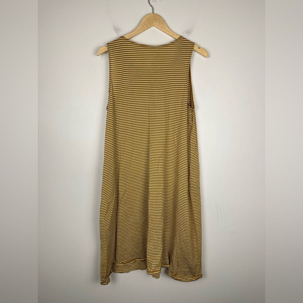 Wool& Camellia Tank Wool Striped Pockets Midi Dress Women’s Sz XL Long - Picture 6 of 6